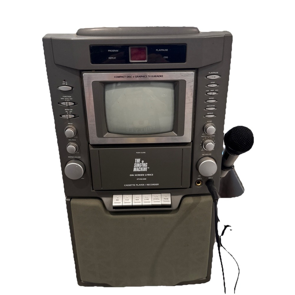 The Singing Machine STVG-500 Karaoke System - Tested Working W/Microphone W/CD